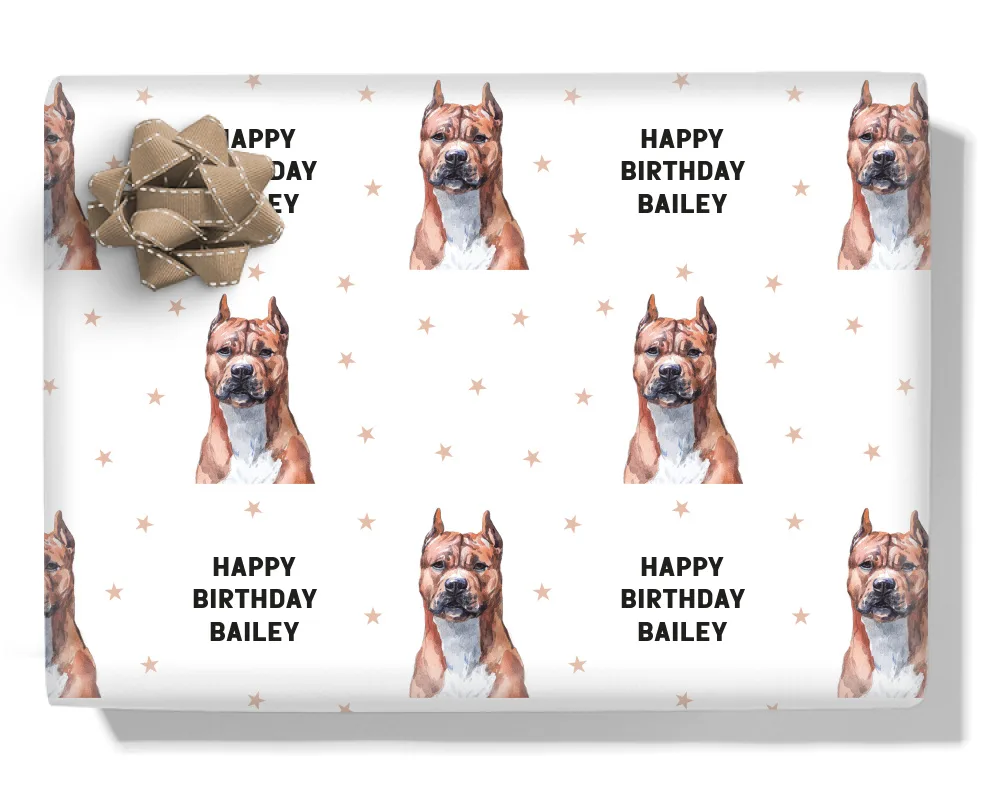 American Staffordshire Terrier Personalised Wrapping Paper