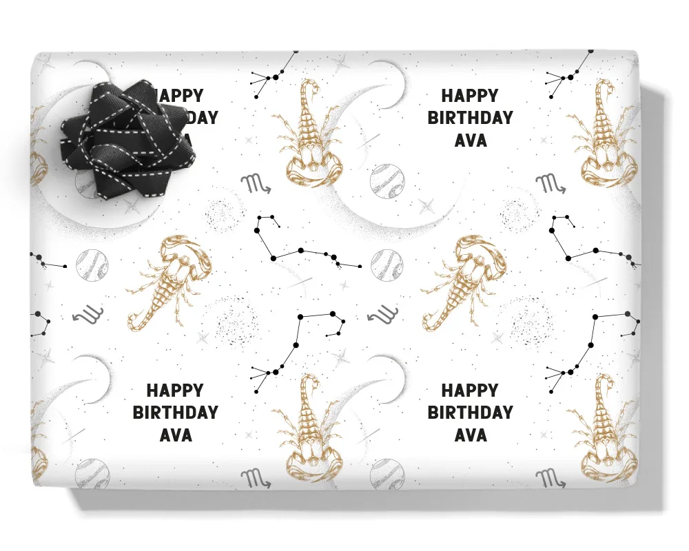 Scorpio Personalised Wrapping Paper