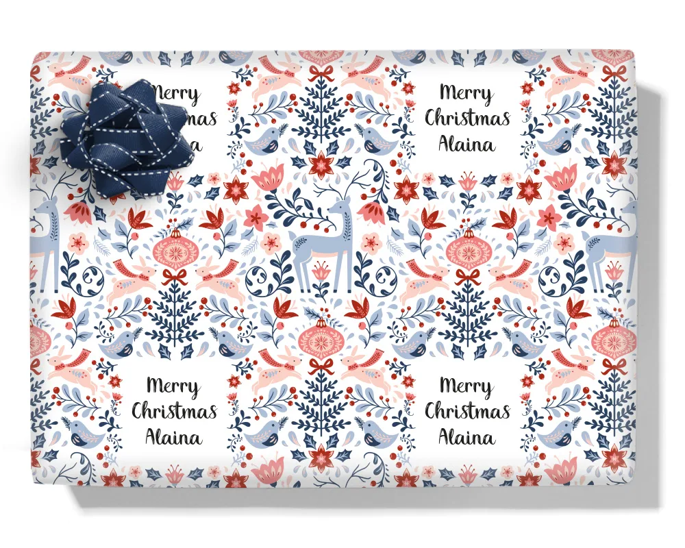 Winter Forest Personalised Wrapping Paper