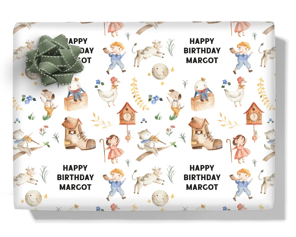 Nursery Rhymes Personalised Wrapping Paper