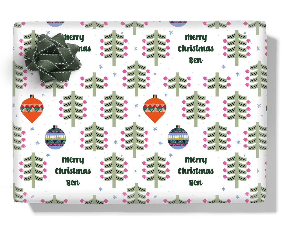 Abstract Trees Personalised Wrapping Paper