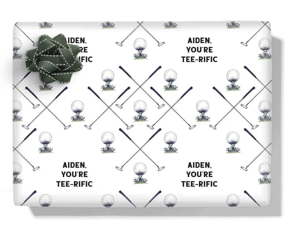 Golfer Personalised Wrapping Paper