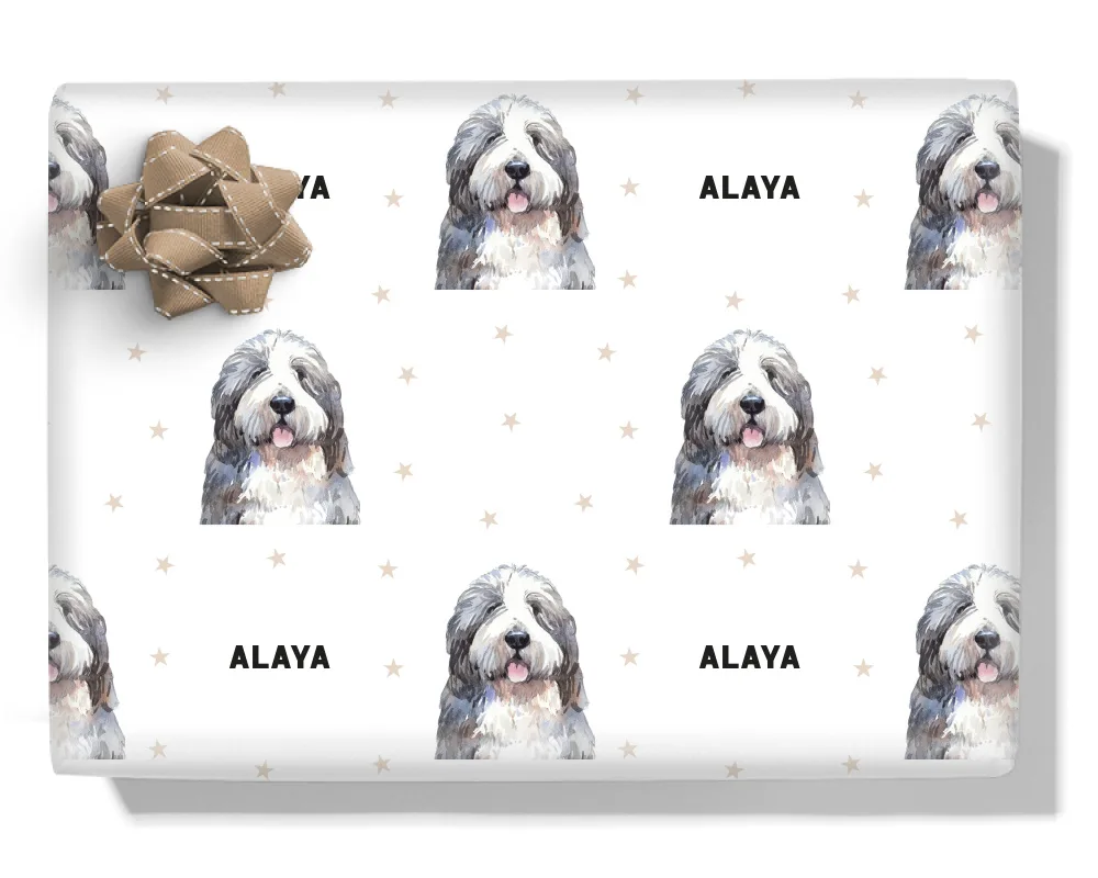 Old English Sheepdog Personalised Wrapping Paper