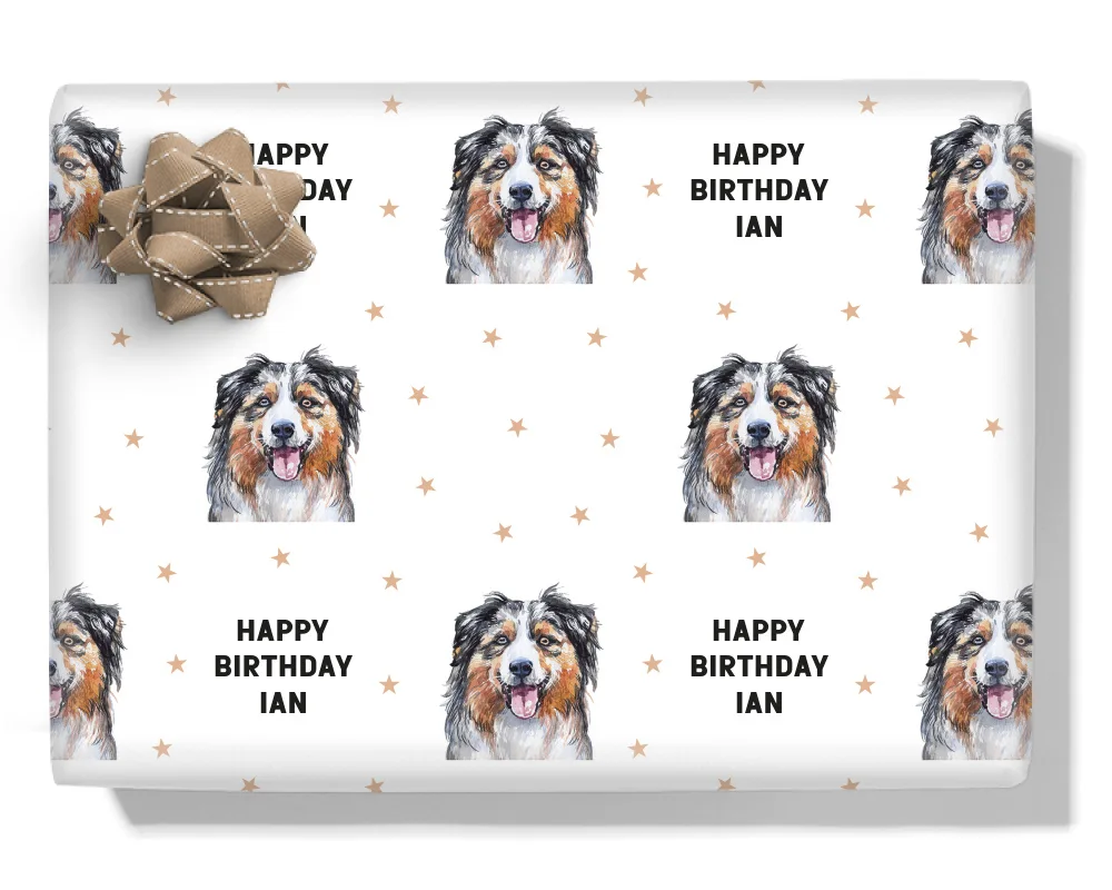 Australian Shepherd Personalised Wrapping Paper