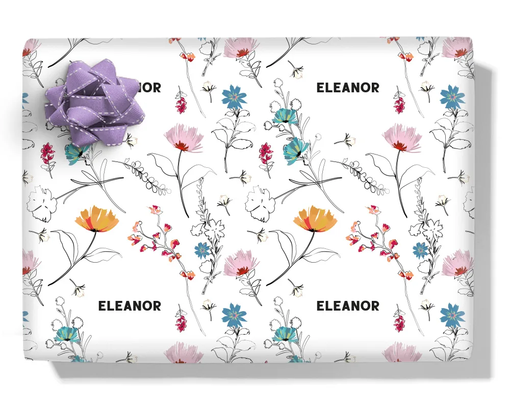 Summer Bloom Personalised Wrapping Paper