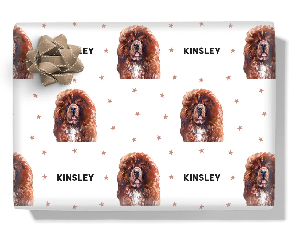 Tibetan Mastiff Personalised Wrapping Paper