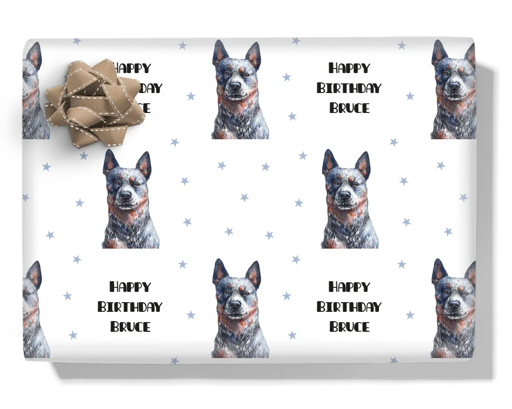Australian Cattle Dog Personalised Wrapping Paper