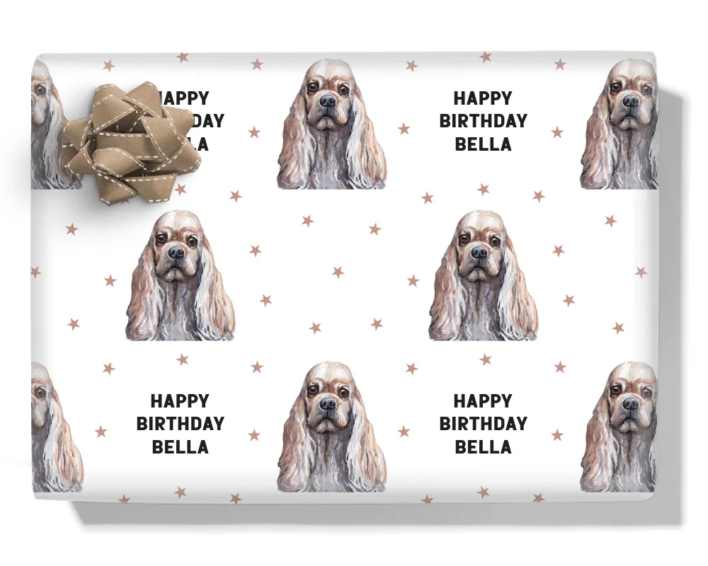 American Cocker Spaniel Personalised Wrapping Paper