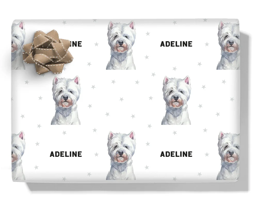 West Highland White Terrier Personalised Wrapping Paper