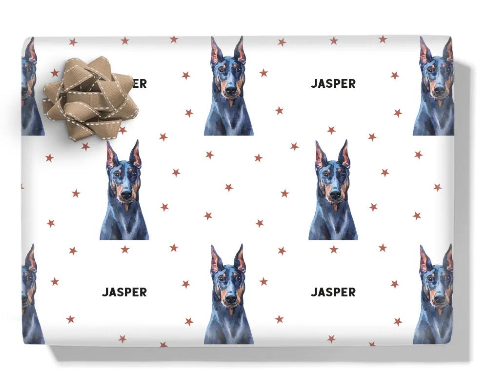 Doberman Personalised Wrapping Paper