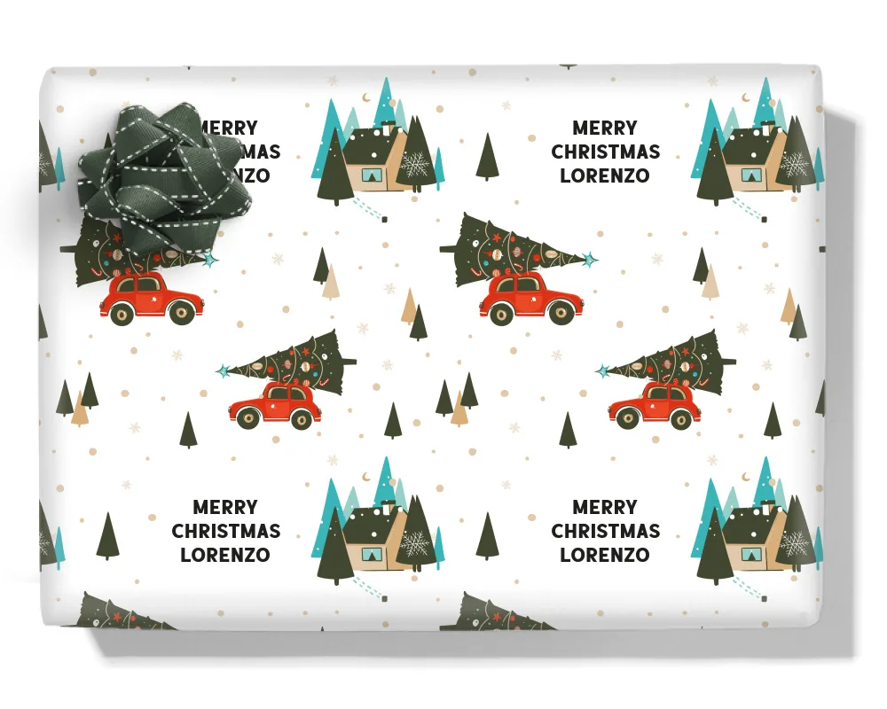 Driving Home For Christmas Personalised Wrapping Paper