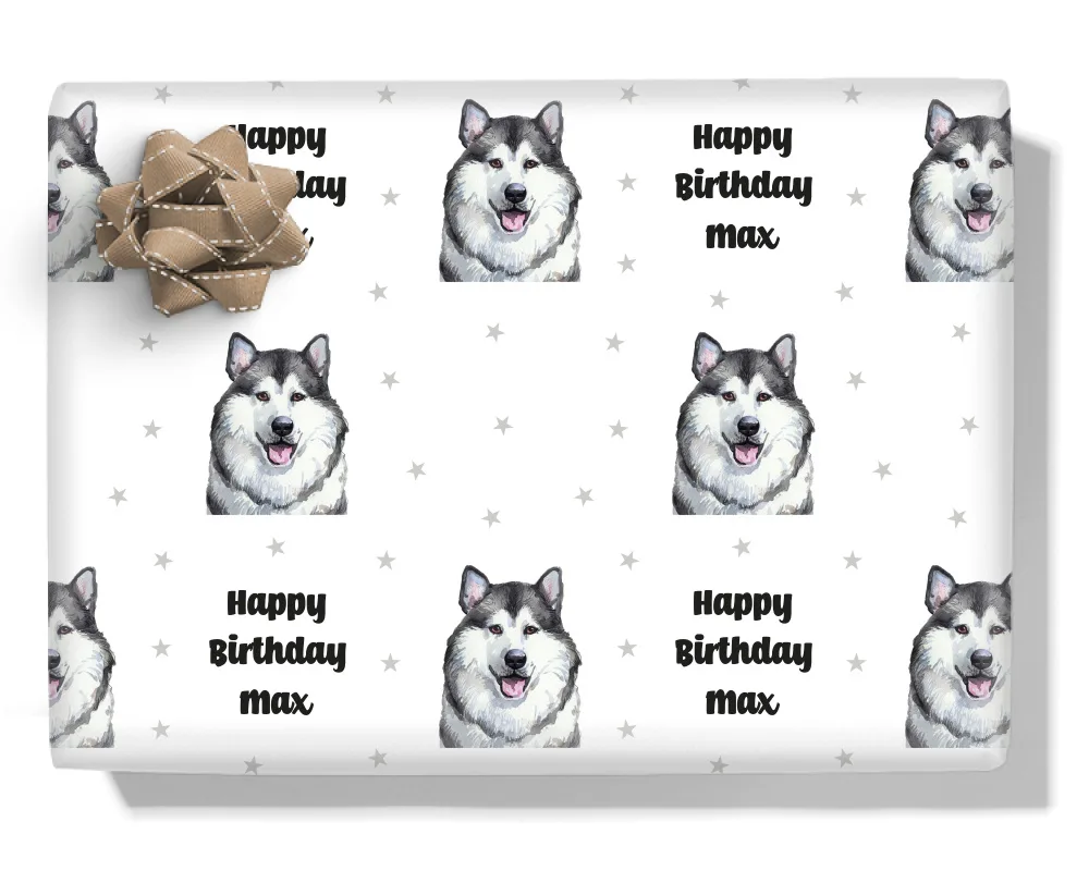 Alaskan Malamute Personalised Wrapping Paper