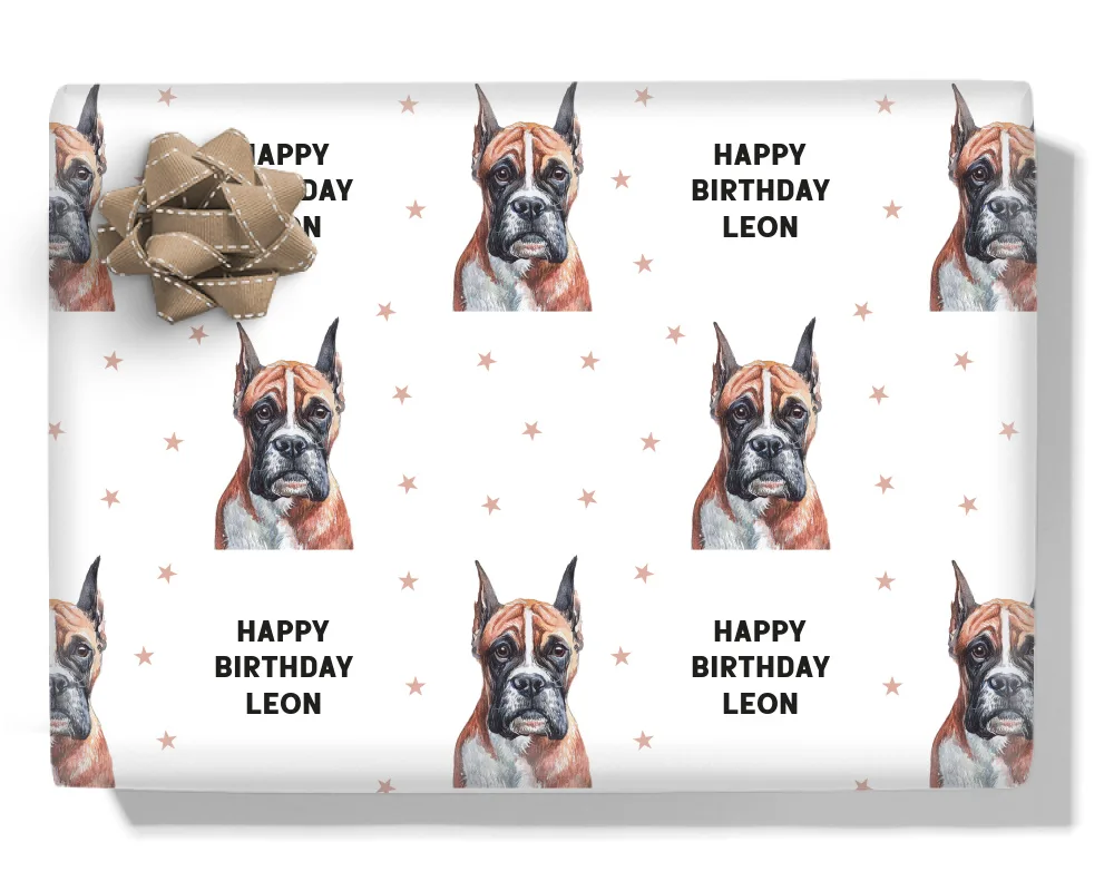 Boxer Personalised Wrapping Paper
