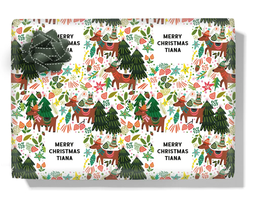 Reindeer Cheer Personalised Wrapping Paper