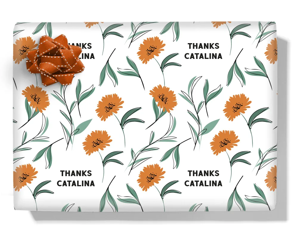 Garden Flower Personalised Wrapping Paper