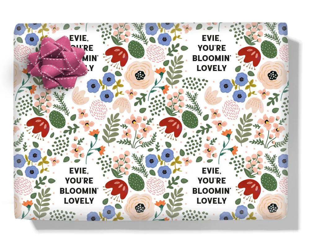 Garden Flowers Personalised Wrapping Paper