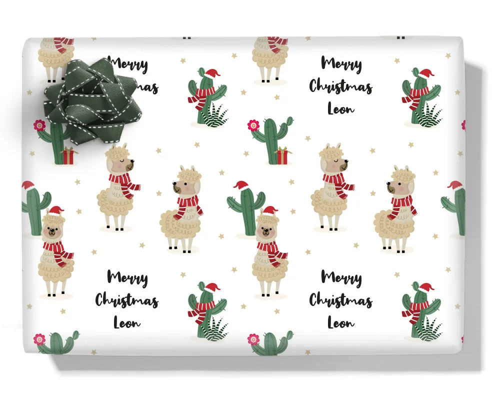 Fa-la-la-lama Personalised Wrapping Paper