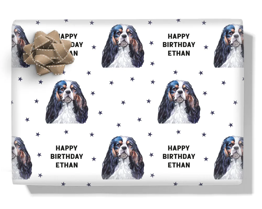 Cavalier King Charles Spaniel Personalised Wrapping Paper