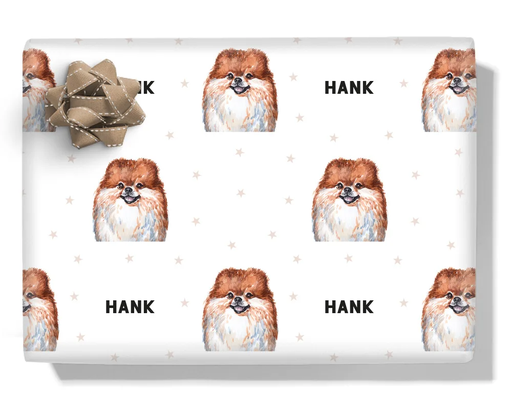 Pomeranian Personalised Wrapping Paper