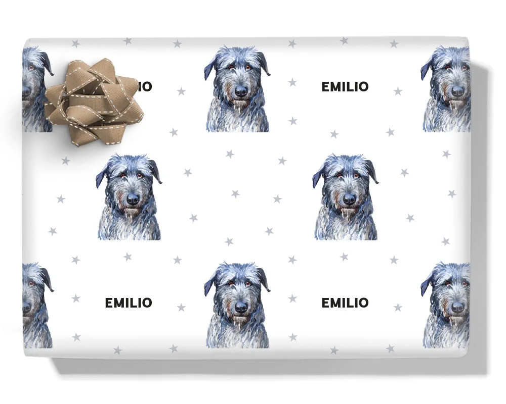 Irish Wolfhound Personalised Wrapping Paper