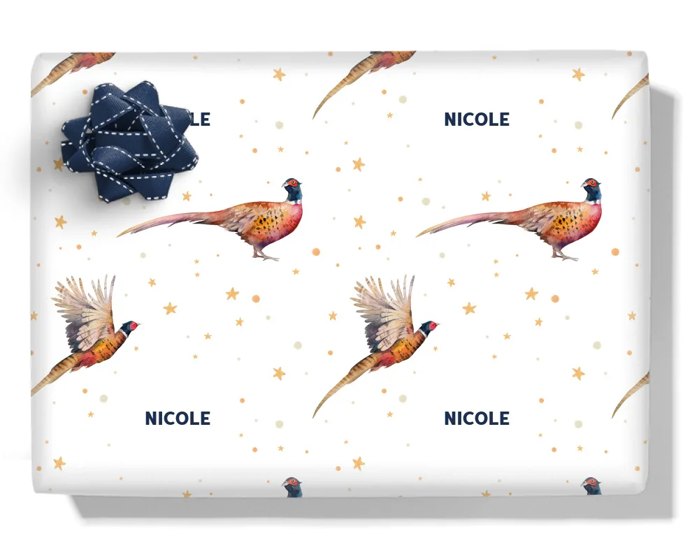 Pheasants Personalised Wrapping Paper
