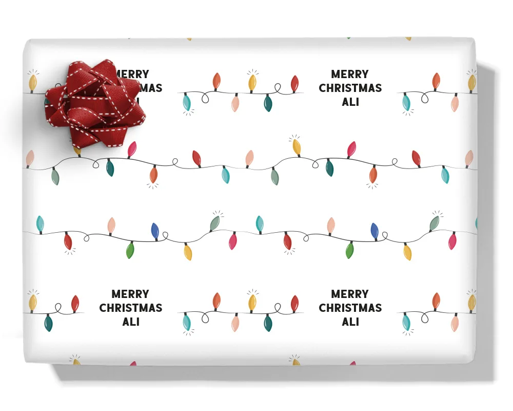 Fairy Lights Personalised Wrapping Paper