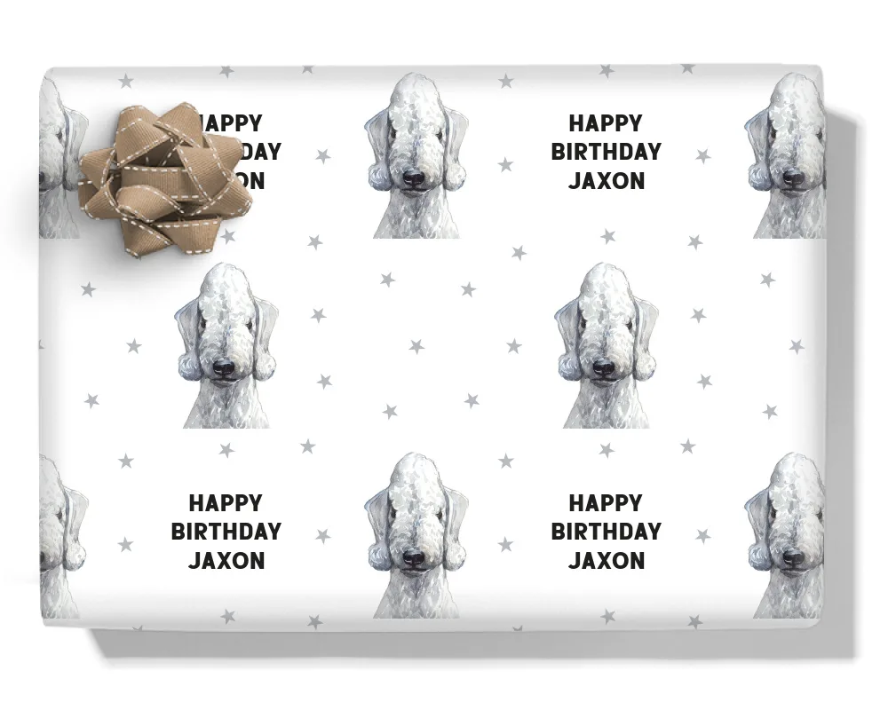 Bedlington Terrier Personalised Wrapping Paper